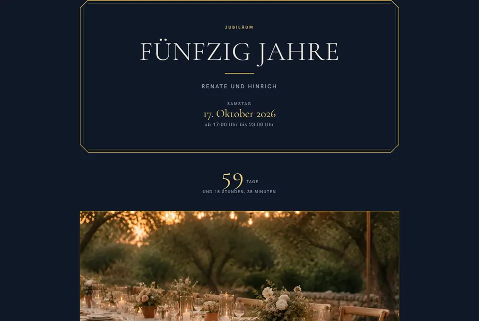 Die Beispielseite in der Vorlage Goldschnitt: Festlich und streng