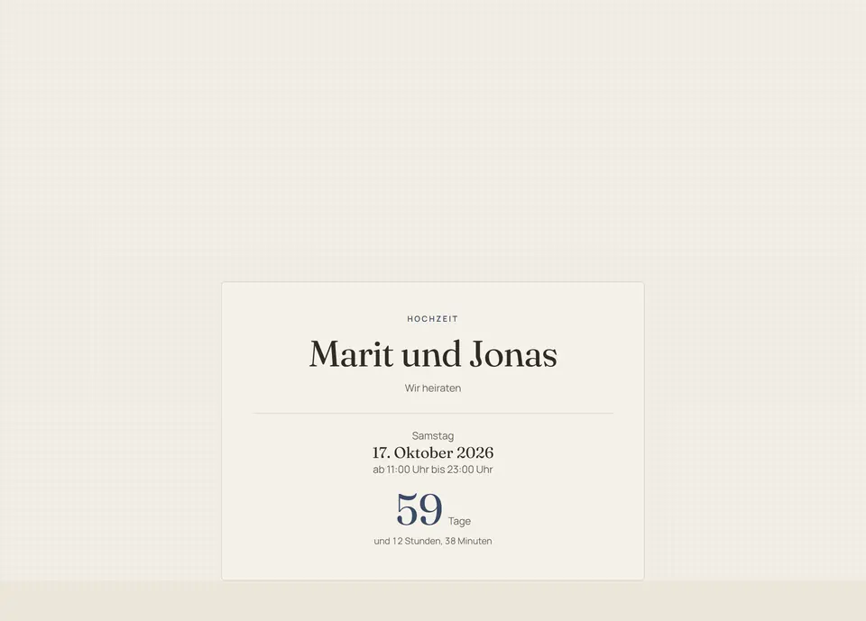 Die Beispielseite in der Vorlage Leinen: Ruhig, warm, textil